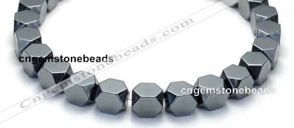 CHE05 14 inches 10*10mm faceted cube hematite beads Wholesale