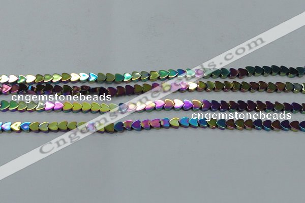 CHE1003 15.5 inches 6*6mm heart plated hematite beads wholesale