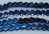 CHE1004 15.5 inches 6*6mm heart plated hematite beads wholesale