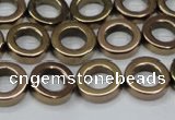 CHE1016 15.5 inches 12mm donut plated hematite beads wholesale