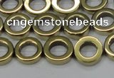 CHE1017 15.5 inches 12mm donut plated hematite beads wholesale