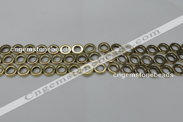 CHE1017 15.5 inches 12mm donut plated hematite beads wholesale