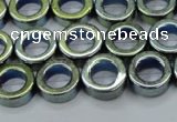 CHE1018 15.5 inches 12mm donut plated hematite beads wholesale