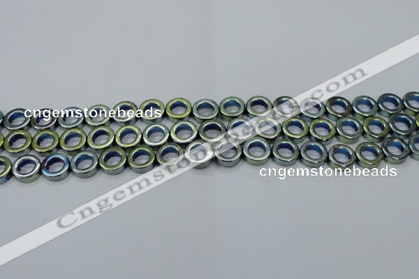 CHE1018 15.5 inches 12mm donut plated hematite beads wholesale