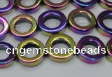 CHE1019 15.5 inches 12mm donut plated hematite beads wholesale