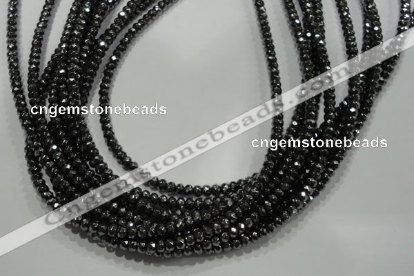 CHE102 15.5 inches 3*4mm faceted rondelle hematite beads wholesale