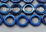 CHE1020 15.5 inches 12mm donut plated hematite beads wholesale