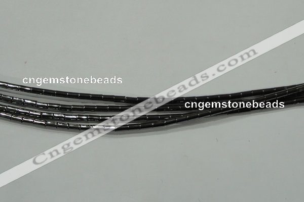 CHE120 15.5 inches 2*4mm tube hematite beads wholesale