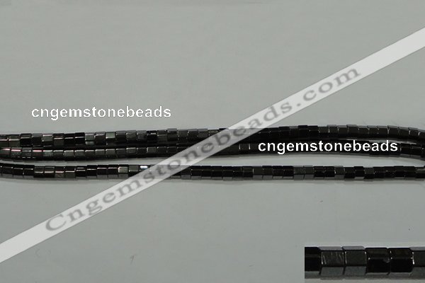 CHE125 15.5 inches 3*4mm faceted tube hematite beads wholesale