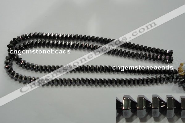 CHE135 15.5 inches 5*8mm pyramid hematite beads wholesale