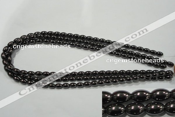 CHE138 15.5 inches 5*8mm rice hematite beads wholesale