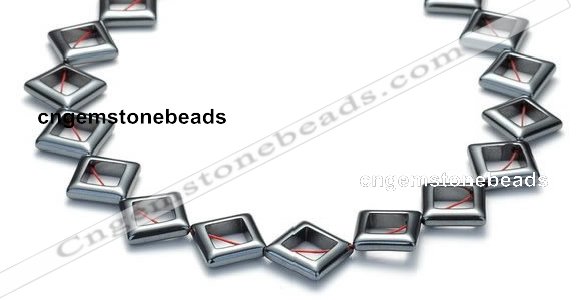 CHE14 16 inches 18*18mm hollow rhombic hematite beads Wholesale