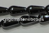 CHE147 15.5 inches 6*12mm teardrop hematite beads wholesale