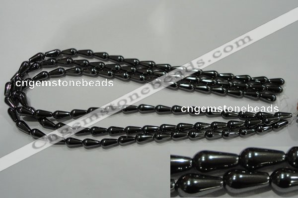 CHE147 15.5 inches 6*12mm teardrop hematite beads wholesale