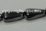 CHE152 15.5 inches 8*16mm faceted teardrop hematite beads