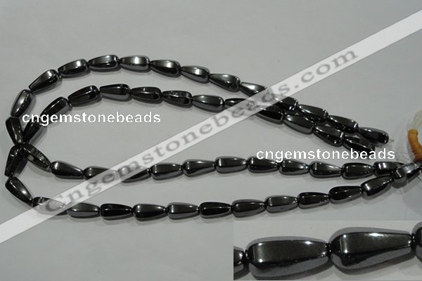 CHE152 15.5 inches 8*16mm faceted teardrop hematite beads