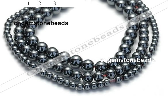 CHE18 16 inches 4mm & 6mm & 8mm round hematite beads Wholesale