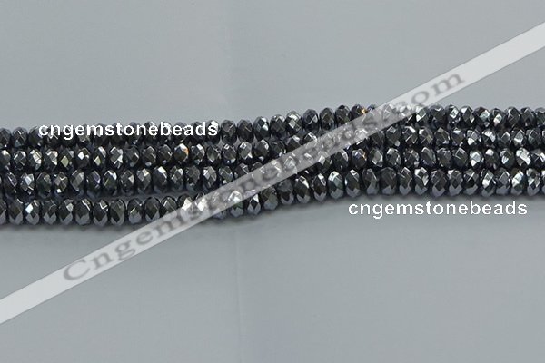 CHE2001 15.5 inches 4*6mm faceted rondelle hematite beads