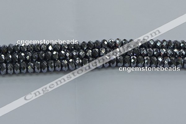 CHE2002 15.5 inches 5*8mm faceted rondelle hematite beads