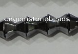 CHE203 15.5 inches 8*8mm faceted dumbbell hematite beads wholesale