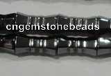 CHE208 15.5 inches 6*12mm bamboo hematite beads wholesale