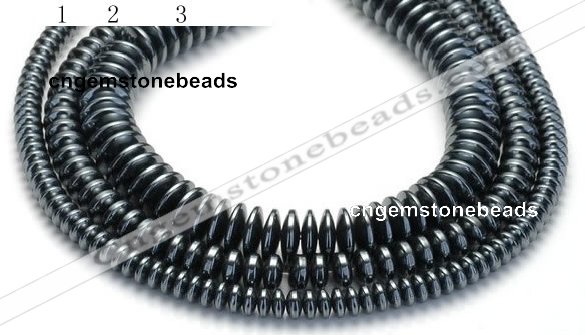 CHE21 16 inches 4mm & 8mm & 12mm coin hematite beads wholesale