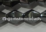 CHE217 15.5 inches 10*10mm faceted bicone hematite beads wholesale