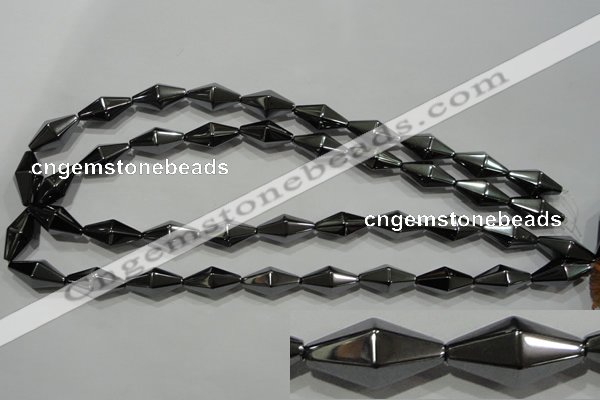 CHE219 15.5 inches 10*20mm faceted bicone hematite beads wholesale