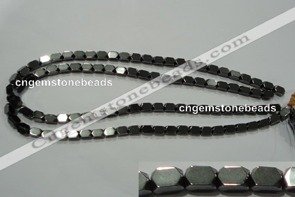 CHE222 15.5 inches 5*8mm faceted cuboid hematite beads wholesale