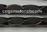 CHE225 15.5 inches 10*20mm faceted cuboid hematite beads wholesale