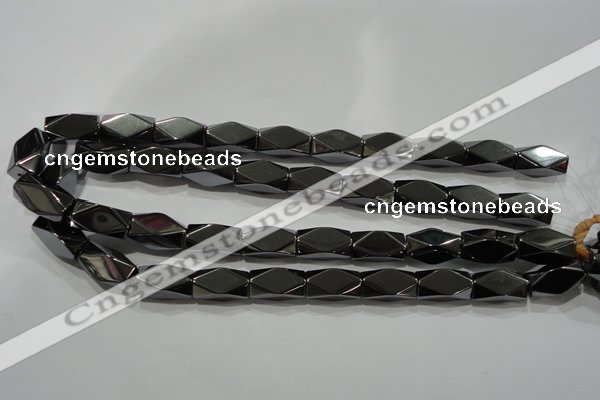 CHE225 15.5 inches 10*20mm faceted cuboid hematite beads wholesale