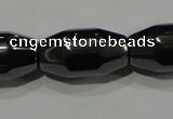 CHE227 15.5 inches 8*16mm faceted rice hematite beads wholesale