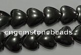 CHE259 15.5 inches 12*12mm heart hematite beads wholesale