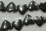 CHE263 Top-drilled 12*12mm heart hematite beads wholesale