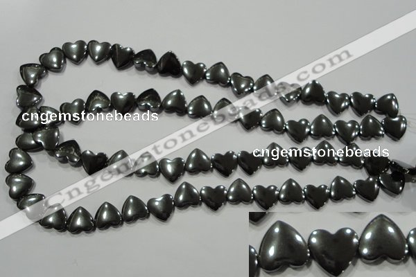 CHE263 Top-drilled 12*12mm heart hematite beads wholesale