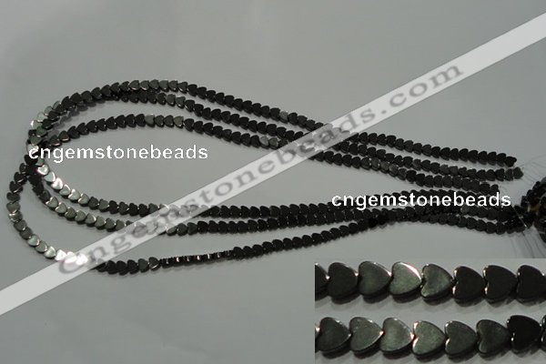 CHE266 15.5 inches 4*4mm heart hematite beads wholesale