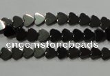 CHE267 15.5 inches 6*6mm heart hematite beads wholesale