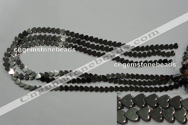 CHE267 15.5 inches 6*6mm heart hematite beads wholesale