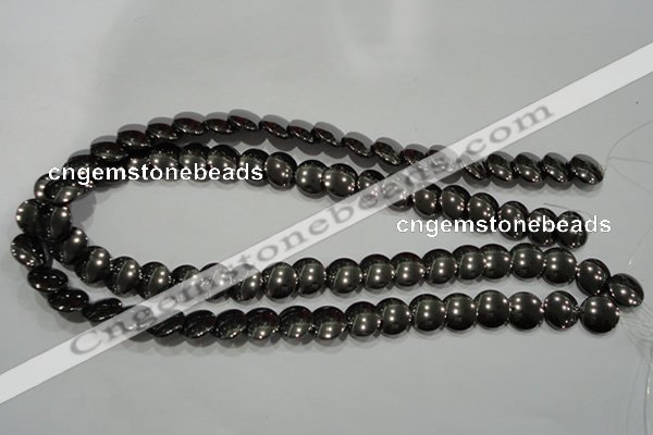 CHE271 15.5 inches 12mm flat round hematite beads wholesale