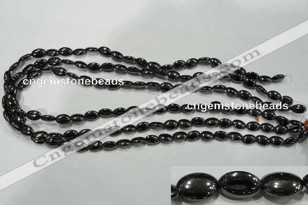 CHE276 15.5 inches 6*10mm oval hematite beads wholesale