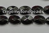 CHE281 15.5 inches 10*14mm faceted oval hematite beads wholesale