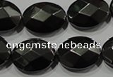 CHE284 15.5 inches 13*18mm faceted oval hematite beads wholesale