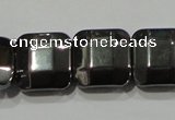 CHE288 15.5 inches 10*10mm faceted square hematite beads wholesale