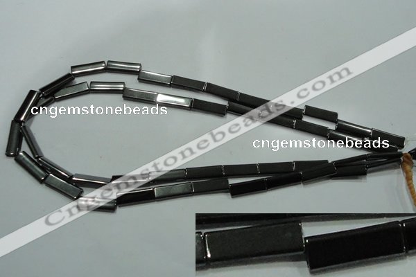 CHE290 15.5 inches 6*16mm rectangle double drilled hematite beads wholesale