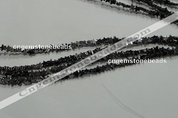 CHE292 15.5 inches 4mm star hematite beads wholesale