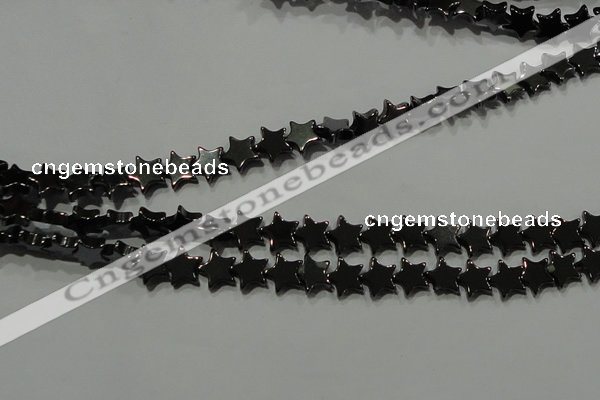 CHE293 15.5 inches 6mm star hematite beads wholesale