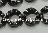 CHE304 15.5 inches 12mm donut hematite beads wholesale