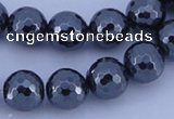 CHE36 16 inches 12mm faceted round hematite beads Wholesale