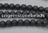 CHE402 15.5 inches 4mm round matte hematite beads wholesale