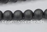 CHE406 15.5 inches 12mm round matte hematite beads wholesale